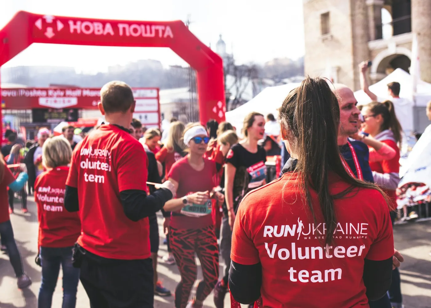 Volunteers at a charity fun run